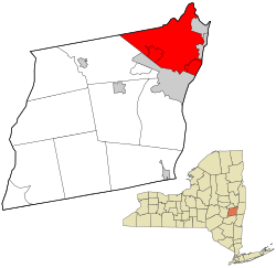 Albany County New York incorporated and unincorporated areas Colonie highlighted